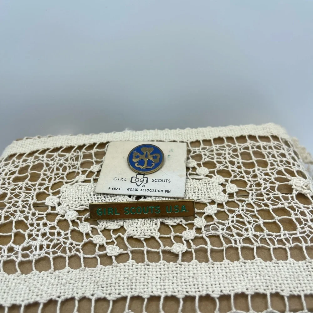 Girl‎ Scouts USA Brooch with Blue and Gold Accents